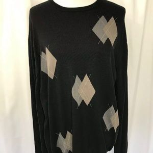 Alan Flusser Silk/ Cotton  Argyle Sweater